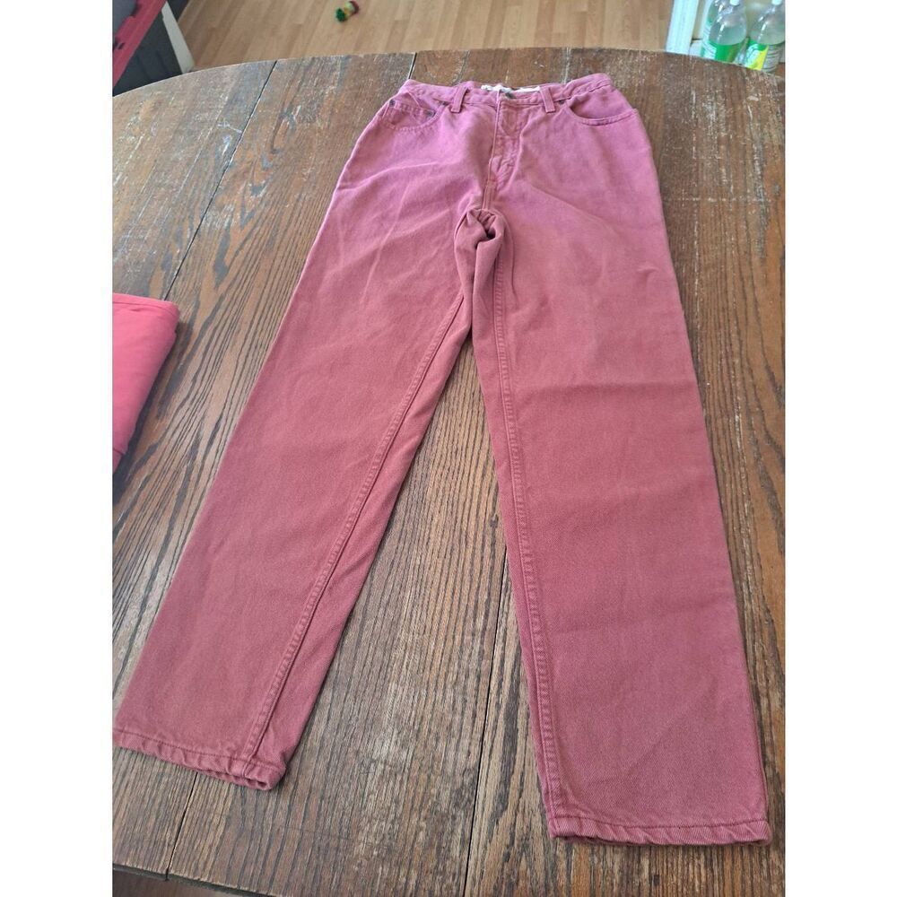 Vintage Sz 7 Chazzz by Charles Ghailian Cotton Rust Coral Denim Jeans w Pockets